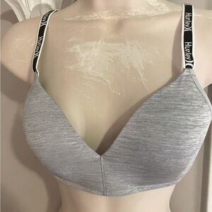 Gray Silver Hurley‎ Wireless Bra 34B